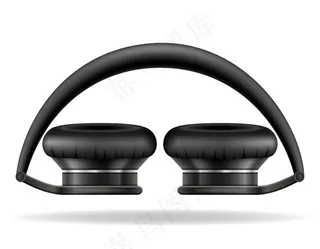 逼真的黑白耳机