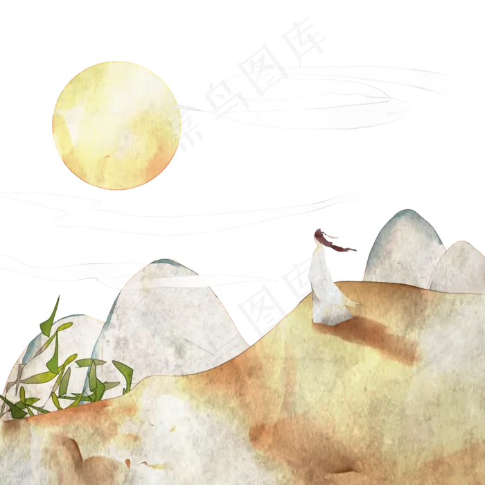 中秋赏月(3545X5315(DPI:300))psd模版下载
