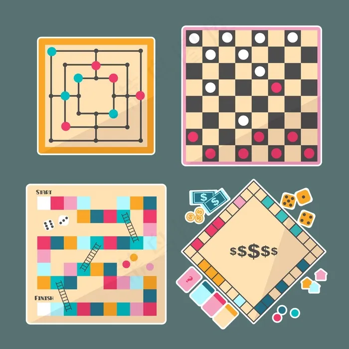 棋盘游戏系列eps,ai矢量模版下载