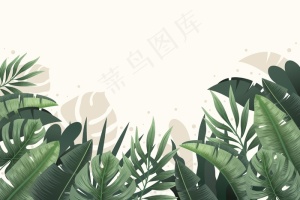 用于缩放的热带树叶背景