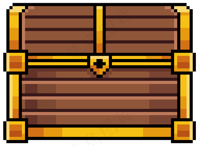 象素艺术胸前位游戏项目与木材，黄金