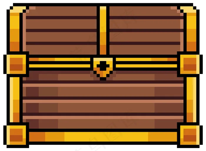 象素艺术胸前位游戏项目与木材，黄金eps,ai矢量模版下载