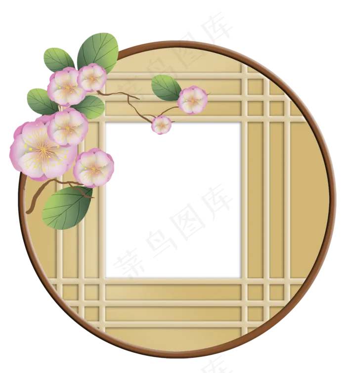 中国风窗子和花卉(2000X2158(DPI:299))psd模版下载