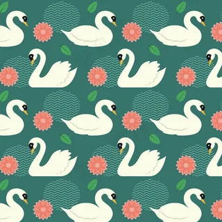 天鹅图案优雅风格