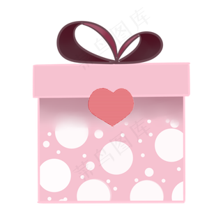粉色桃心礼盒蝴蝶结