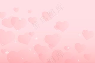 抽象闪闪发光的心形图案矢量粉红色背景