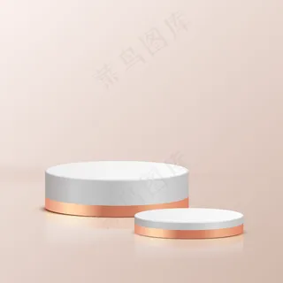 具有几何形式的最小场景。白色和金色的圆筒状裙楼金属材料在乳白色的背景。现场展示化妆品、陈列柜、店面、陈列柜。3d插图。 具有几何形式的最小场景。白色和金色的圆筒状裙楼金属材料在乳白色的背景。现场展示化妆品、陈列柜、店面、陈列柜。3d插图。