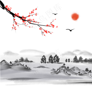 中国风水墨山水画