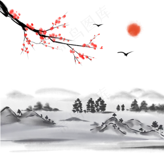 中国风水墨山水画