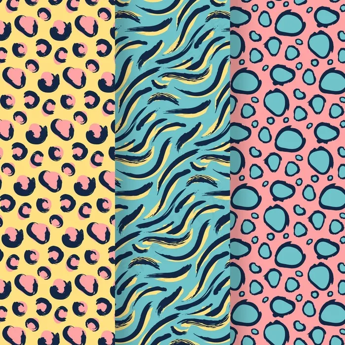 现代动物印花图案系列eps,ai矢量模版下载