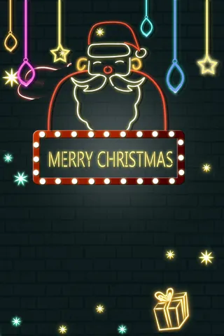 圣诞节霓虹灯圣诞老人