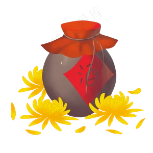 重阳节菊花酒坛