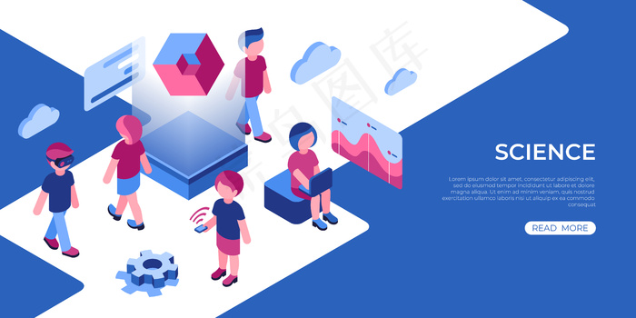 虚拟现实科技图标与人eps,ai矢量模版下载