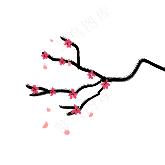 梅花水墨中国风中秋节