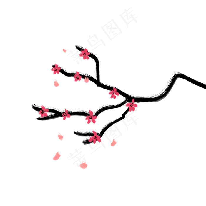 梅花水墨中国风中秋节(2000X2000(DPI:300))psd模版下载