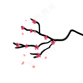 梅花水墨中国风中秋节