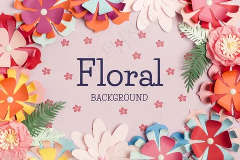 顶视图花卉背景概念