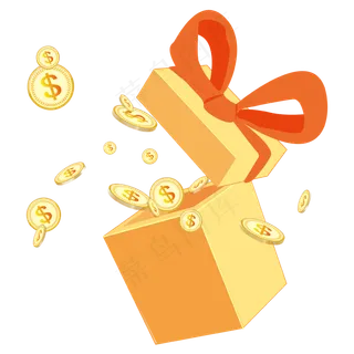 卡通金币礼物好礼相送