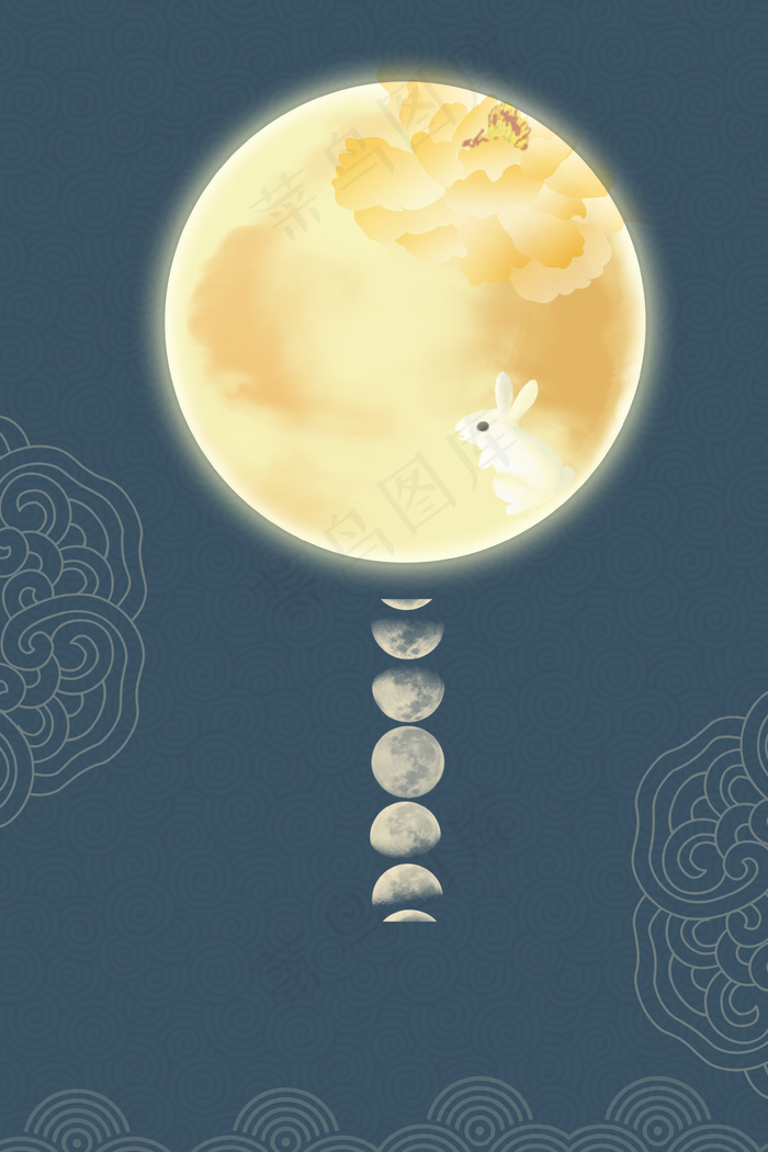 中秋节邀请函贺卡复古海报背景