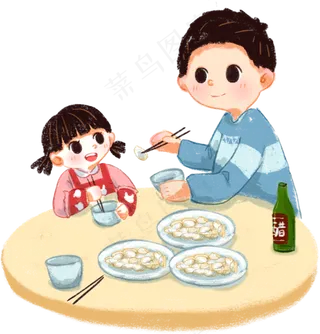 立冬时节爸爸喂我吃饺子