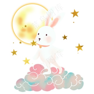中秋赏月玉兔祥云
