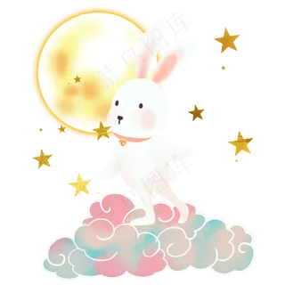 中秋赏月玉兔祥云