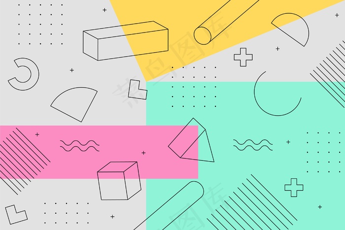 平面设计几何背景概念eps,ai矢量模版下载