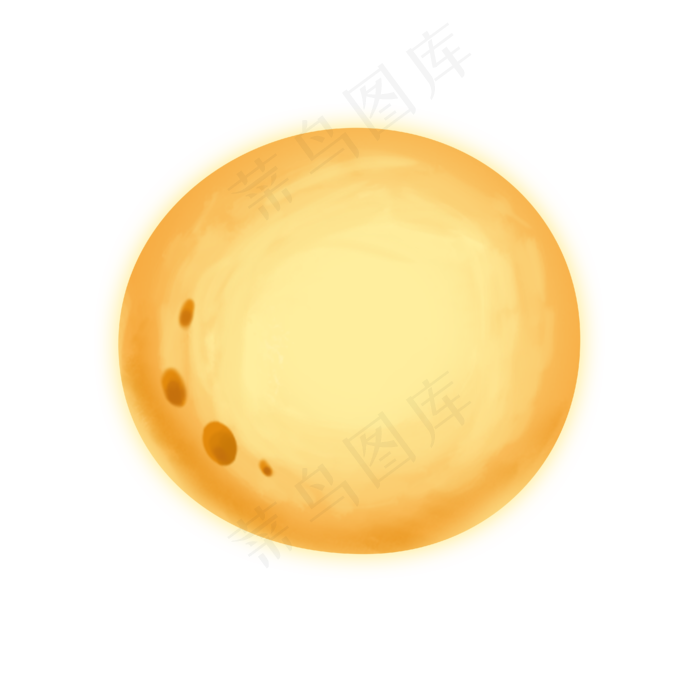 手绘中秋月亮月球皎洁