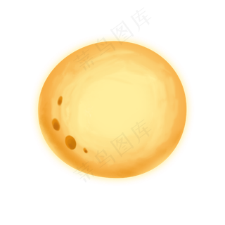 手绘中秋月亮月球皎洁