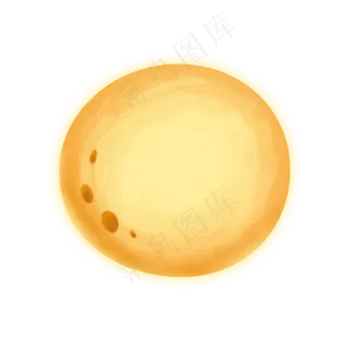 手绘中秋月亮月球皎洁