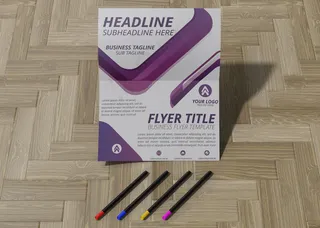 几何模型样机宣传单,DM传单设计模板