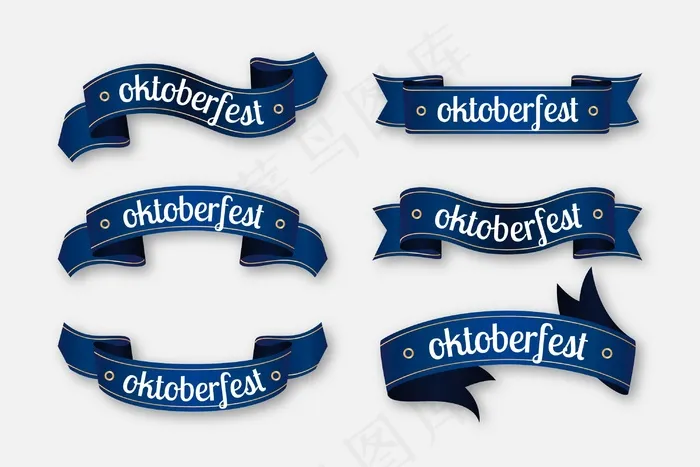 啤酒节彩带包eps,ai矢量模版下载