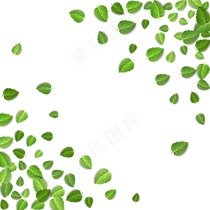 孤立在白色背景上的绿茶叶框架形状eps,ai矢量模版下载