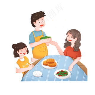 中秋节一家人团聚吃晚饭