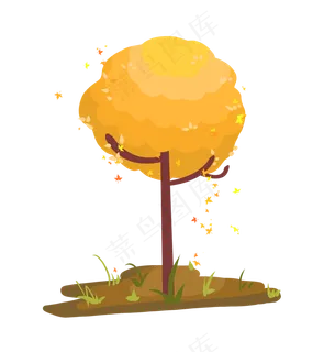 漂亮的黄色树木插图
