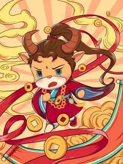 牛年插画 牛年海报 新春海报