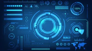 界面全息图蓝色背景