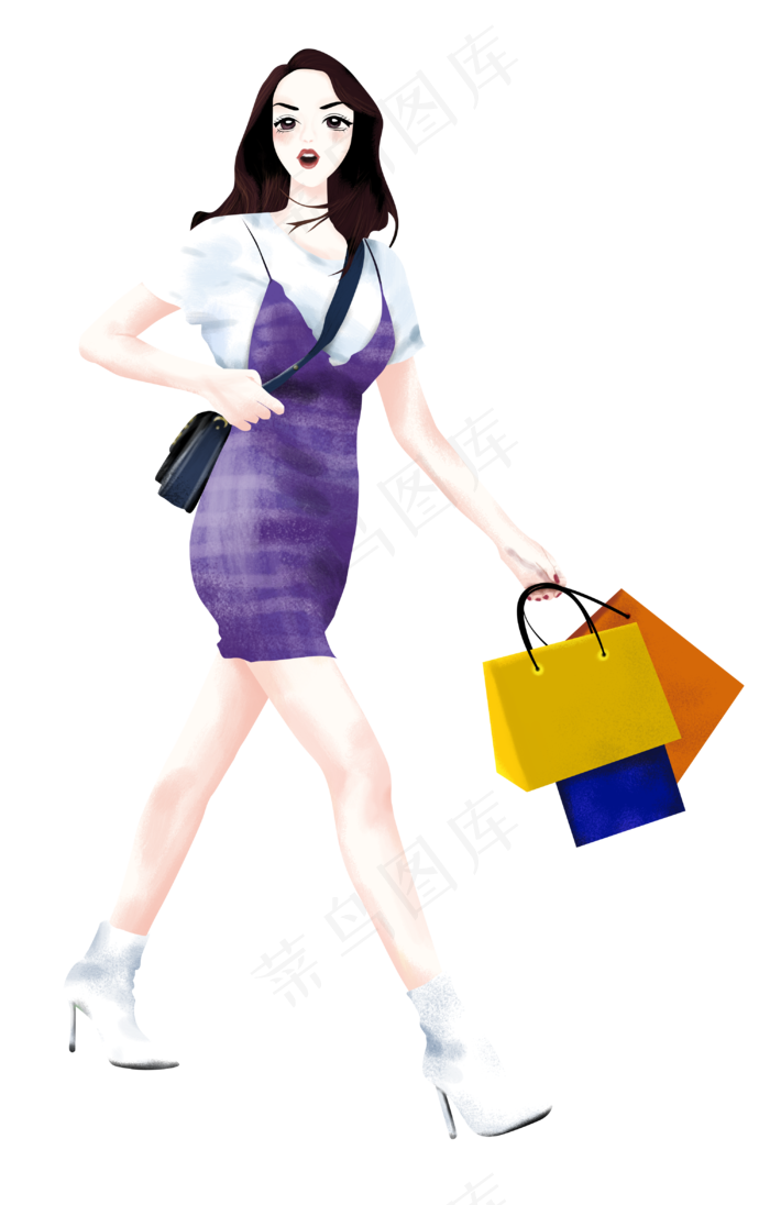双十一狂欢购物女孩
