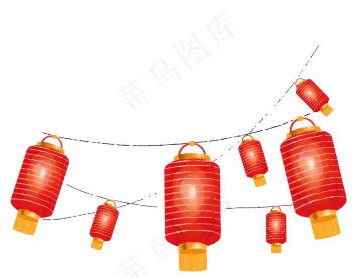 手绘红色灯笼(1902*1500px 300 dpi )ai矢量模版下载