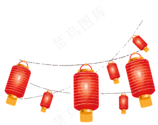 手绘红色灯笼