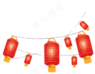 手绘红色灯笼