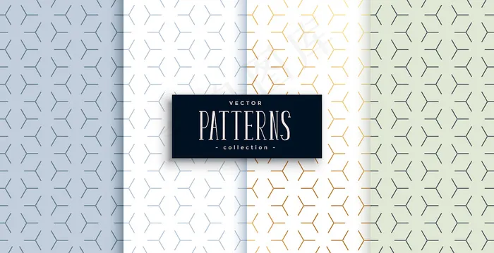 一套四款极简几何图案设计eps,ai矢量模版下载