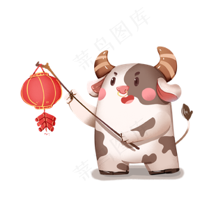 牛年春节喜庆卡通牛