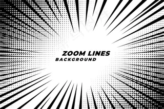 具有半色调效果的动画缩放线条运动背景