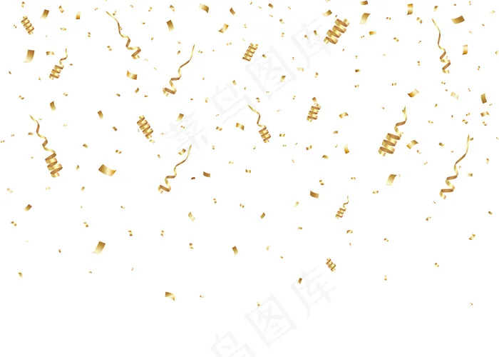为胜利者掉落金色五彩纸屑。闪光粒子。庆典背景eps,ai矢量模版下载