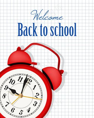 返校设计，复印机背景上有红色闹钟。