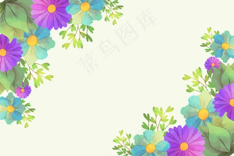 艺术水彩花卉背景设计 艺术水彩花卉背景设计