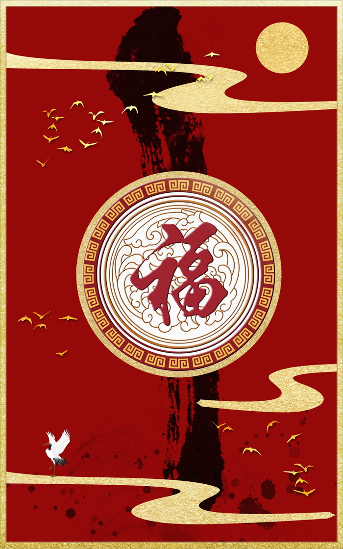 中国风背景 古典背景psd模版下载