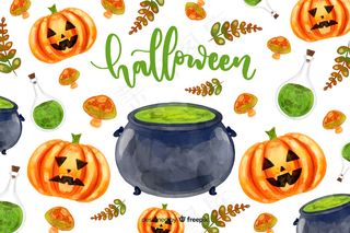 水彩画万圣节背景