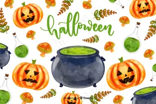 水彩画万圣节背景